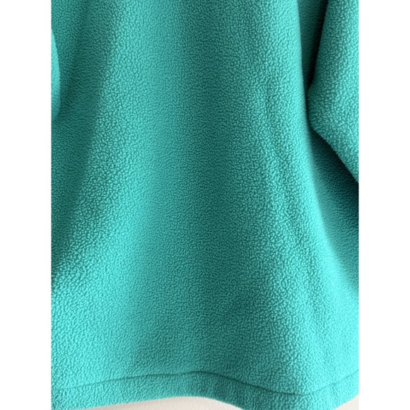 Vintage Columbia Fleece Pullover Snap Sweatshirt USA Turquoise Navy Women Medium - Picture 7 of 16